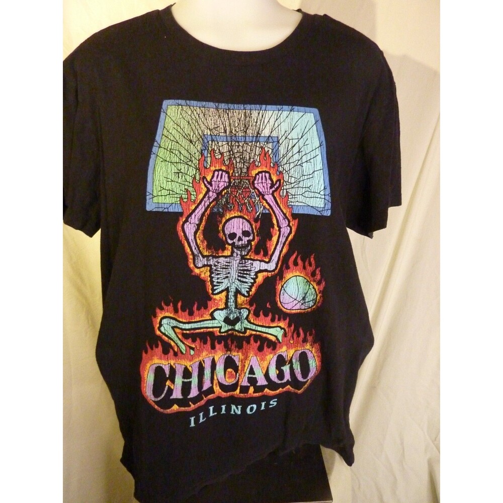 Chicago Illinois-Black T-Shirt-sz M